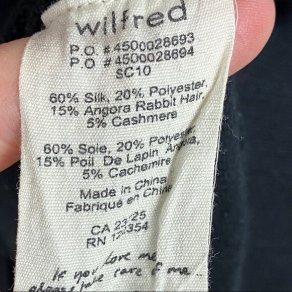 Aritzia Wilfred Cashmere Silk Knit Sweater Black Size XS Back Cut Out Cocette - Picture 5 of 7